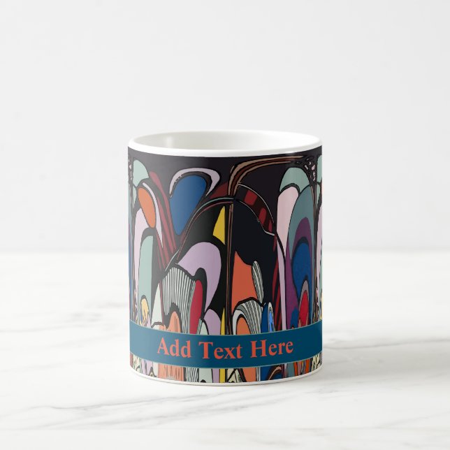 Abstract Shapes, Matisse Style, add text, Coffee M Coffee Mug (Center)