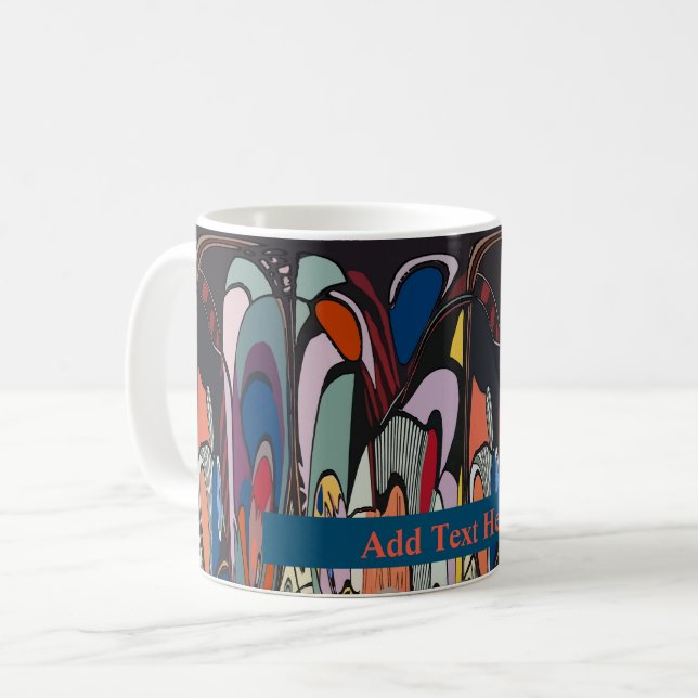 Abstract Shapes, Matisse Style, add text, Coffee M Mug (Front Left)