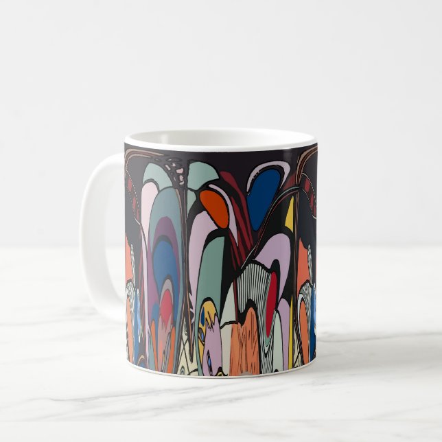Abstract Shapes, Matisse Style, add text, Coffee Mug (Front Left)