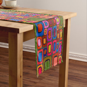 Abstract Shapes, Matisse Style, add text, Short Ta Medium Table Runner