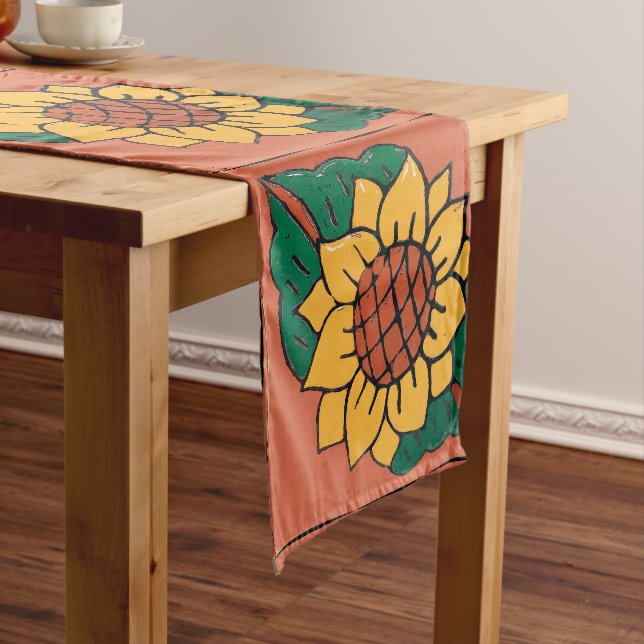 Abstract Shapes, Matisse Style, add text, Short Ta Medium Table Runner (In Situ)