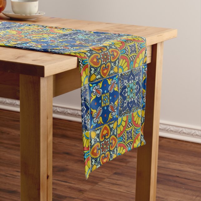 Abstract Shapes, Matisse Style, add text, Short Ta Medium Table Runner (In Situ)