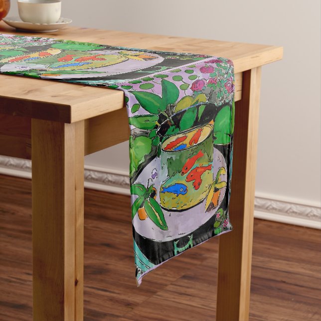 Abstract Shapes, Matisse Style, add text, Short Ta Medium Table Runner (In Situ)