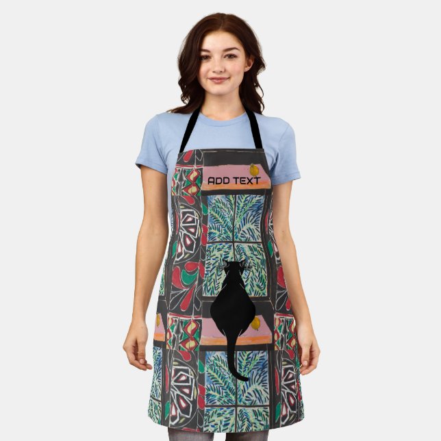 Abstract Shapes, Matisse Style Cat Apron (Worn)