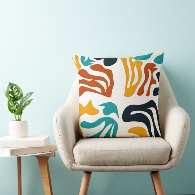 Abstract Shapes - Modern Art Colourful Pattern Cushion (Chair)