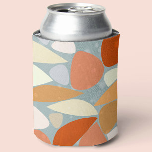 Abstract Shapes Orange Can Cooler
