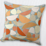 Abstract Shapes Orange Cushion<br><div class="desc">Abstract mid century modern organic shapes in orange,  sea foam and cream. Original art by Nic Squirrell.</div>