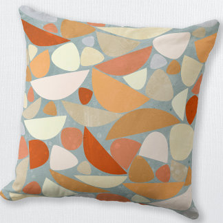 Abstract Shapes Orange Cushion