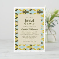 Abstract Shapes Pattern Green Blue Bridal Shower
