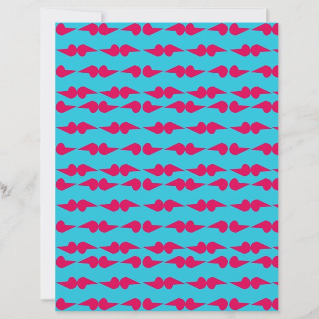 Abstract Shapes pink and teal scrapbook paper (Front)