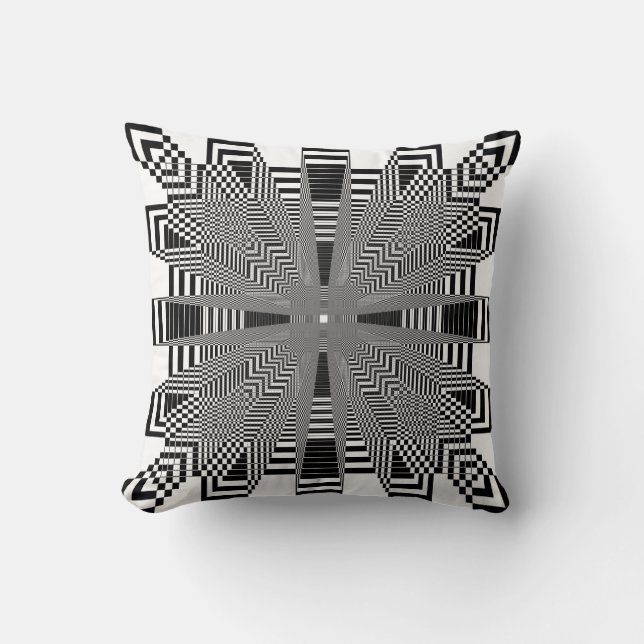 abstract shapes pseudo 3D labirinth Cushion (Front)