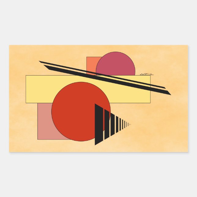 Abstract Shapes Rectangular Sticker (Front)