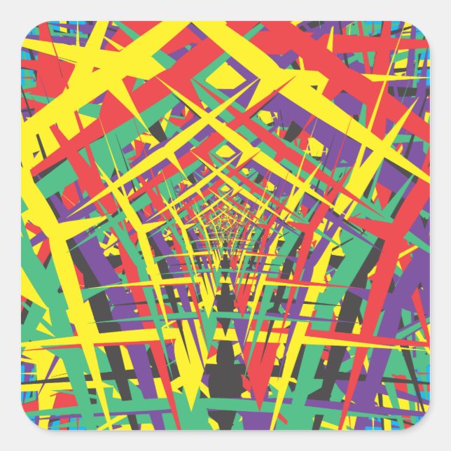 Abstract shapes square sticker (Front)