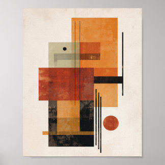 Abstract Shapes – Textured Retro Colors Wall Art