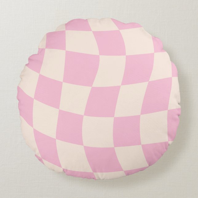 Abstract Shapes Throw Pillow in Warm Palette Color (Front)