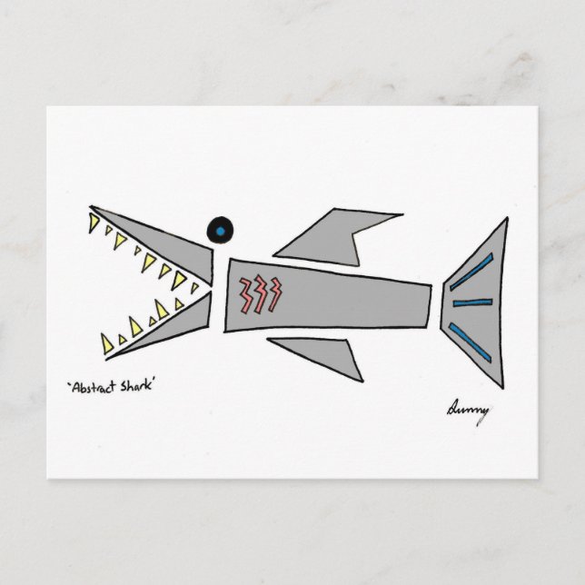 Abstract Shark Postcard (Front)