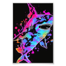 Abstract shark with bright colours