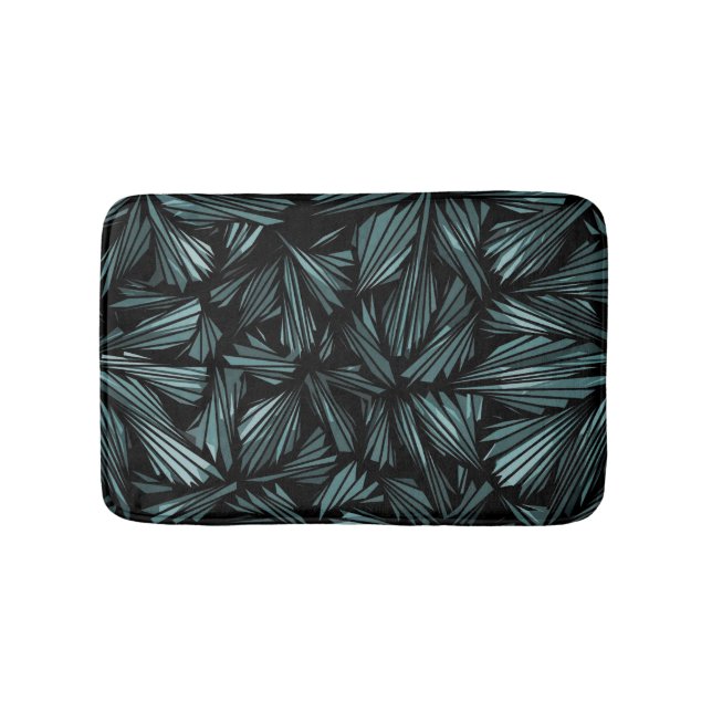 Abstract Shattered Glass Blue Pattern Bath Mat (Front)