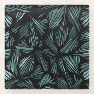Abstract Shattered Glass Blue Pattern Coaster