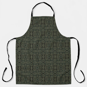 Abstract Shimmer Tubing With Green And Gold Colors Apron