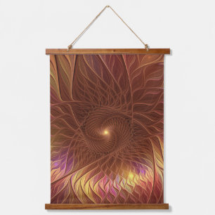 Abstract Shining Brown Plant Striking Fractal Art Hanging Tapestry