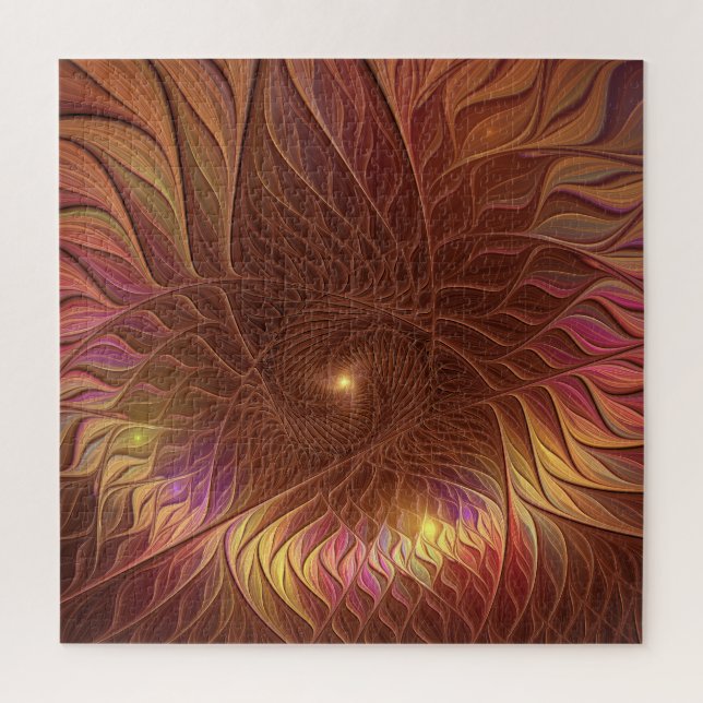 Abstract Shining Brown Plant Striking Fractal Art Jigsaw Puzzle (Vertical)