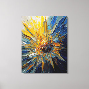 Abstract Shining Sunflower Fine Art Canvas Print