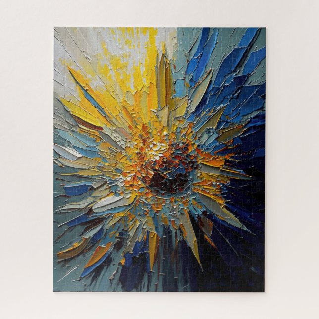 Abstract Shining Sunflower Fine Art Jigsaw Puzzle (Vertical)