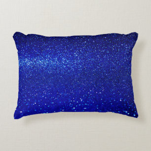 Abstract shiny blue glitter background decorative cushion