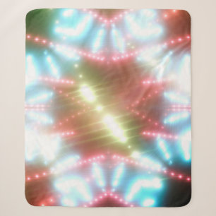 abstract shiny neon background with beams and star sherpa blanket