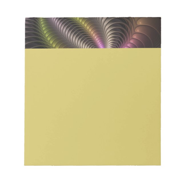 Abstract Shiny Trippy Colorful 3D Fractal Art Notepad (Front)