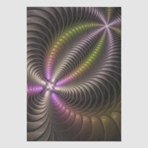 Abstract Shiny Trippy Colorful 3D Fractal Art Tissue Paper