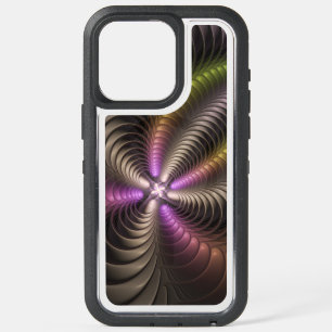 Abstract Shiny Trippy Colourful 3D Fractal Art