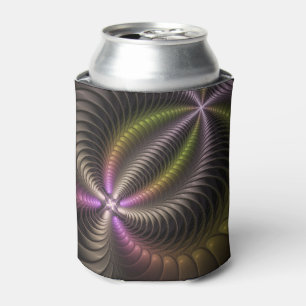 Abstract Shiny Trippy Colourful 3D Fractal Art Can Cooler