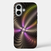 Abstract Shiny Trippy Colourful 3D Fractal Art