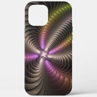 Abstract Shiny Trippy Colourful 3D Fractal Art