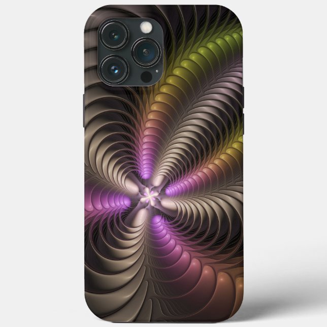 Abstract Shiny Trippy Colourful 3D Fractal Art Case-Mate iPhone Case (Back)
