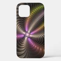 Abstract Shiny Trippy Colourful 3D Fractal Art