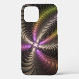 Abstract Shiny Trippy Colourful 3D Fractal Art iPhone 12 Case