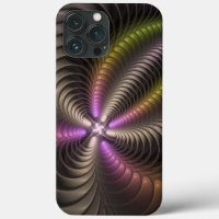 Abstract Shiny Trippy Colourful 3D Fractal Art
