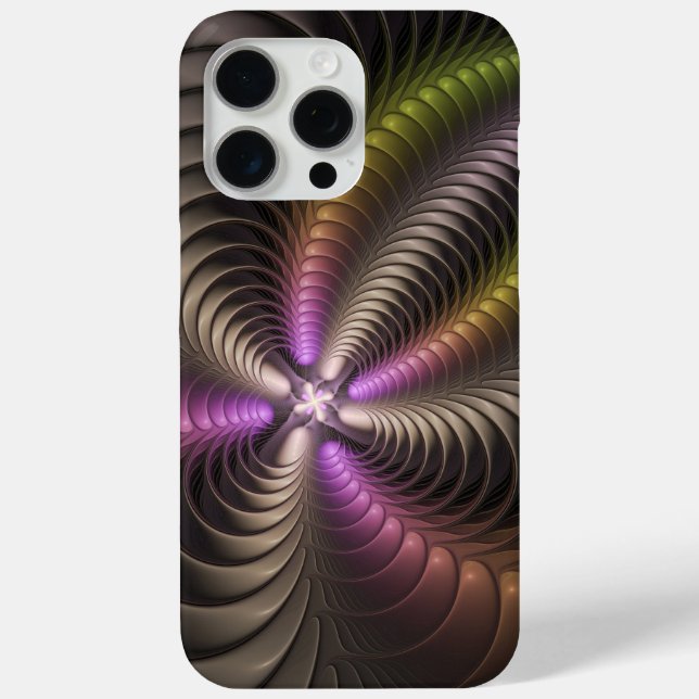 Abstract Shiny Trippy Colourful 3D Fractal Art Case-Mate iPhone Case (Back)