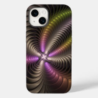 Abstract Shiny Trippy Colourful 3D Fractal Art