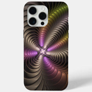 Abstract Shiny Trippy Colourful 3D Fractal Art iPhone 15 Pro Max Case