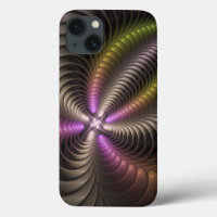 Abstract Shiny Trippy Colourful 3D Fractal Art