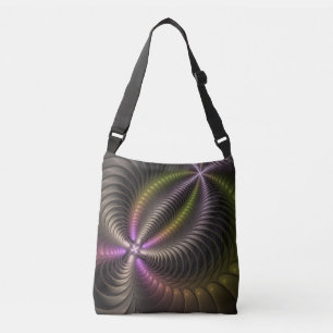 Abstract Shiny Trippy Colourful 3D Fractal Art Crossbody Bag