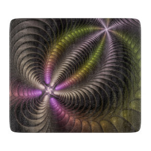 Abstract Shiny Trippy Colourful 3D Fractal Art Cutting Board