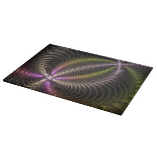 Abstract Shiny Trippy Colourful 3D Fractal Art Cutting Board