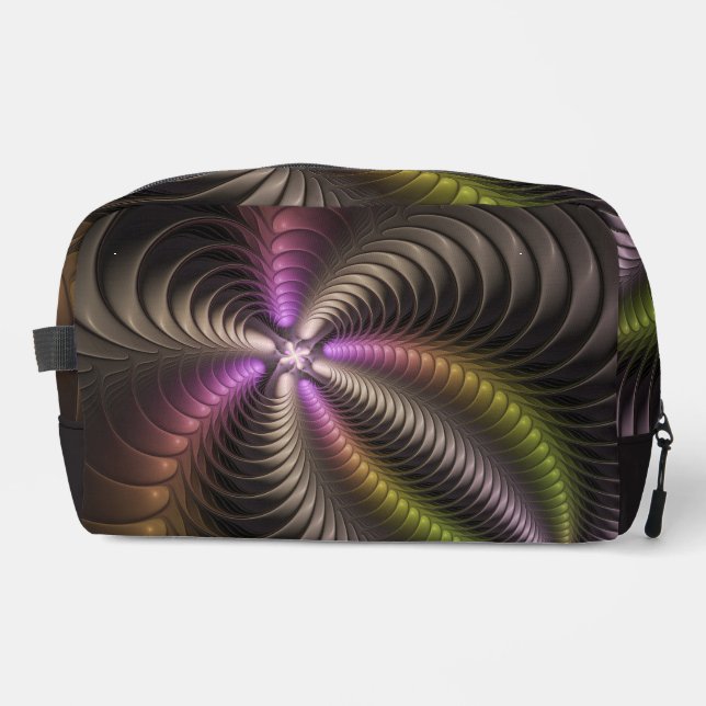 Abstract Shiny Trippy Colourful 3D Fractal Art Dopp Kit (Front)