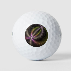 Abstract Shiny Trippy Colourful 3D Fractal Art Golf Balls