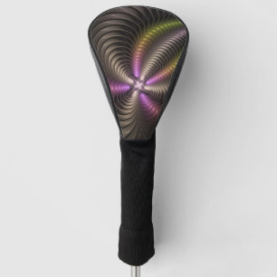 Abstract Shiny Trippy Colourful 3D Fractal Art Golf Head Cover